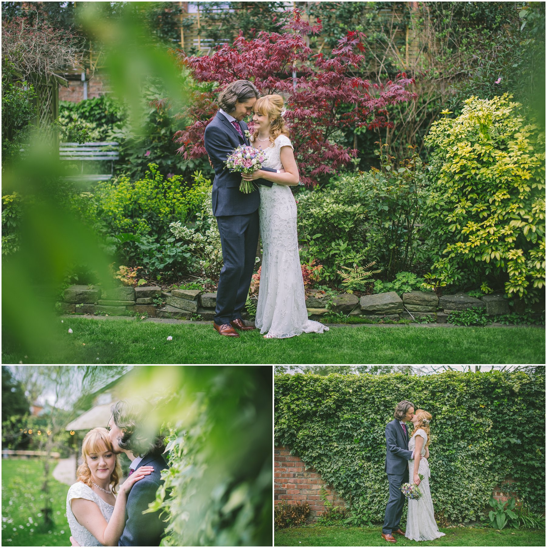 Couples portraits in the gardens at Eleven Didsbury Park