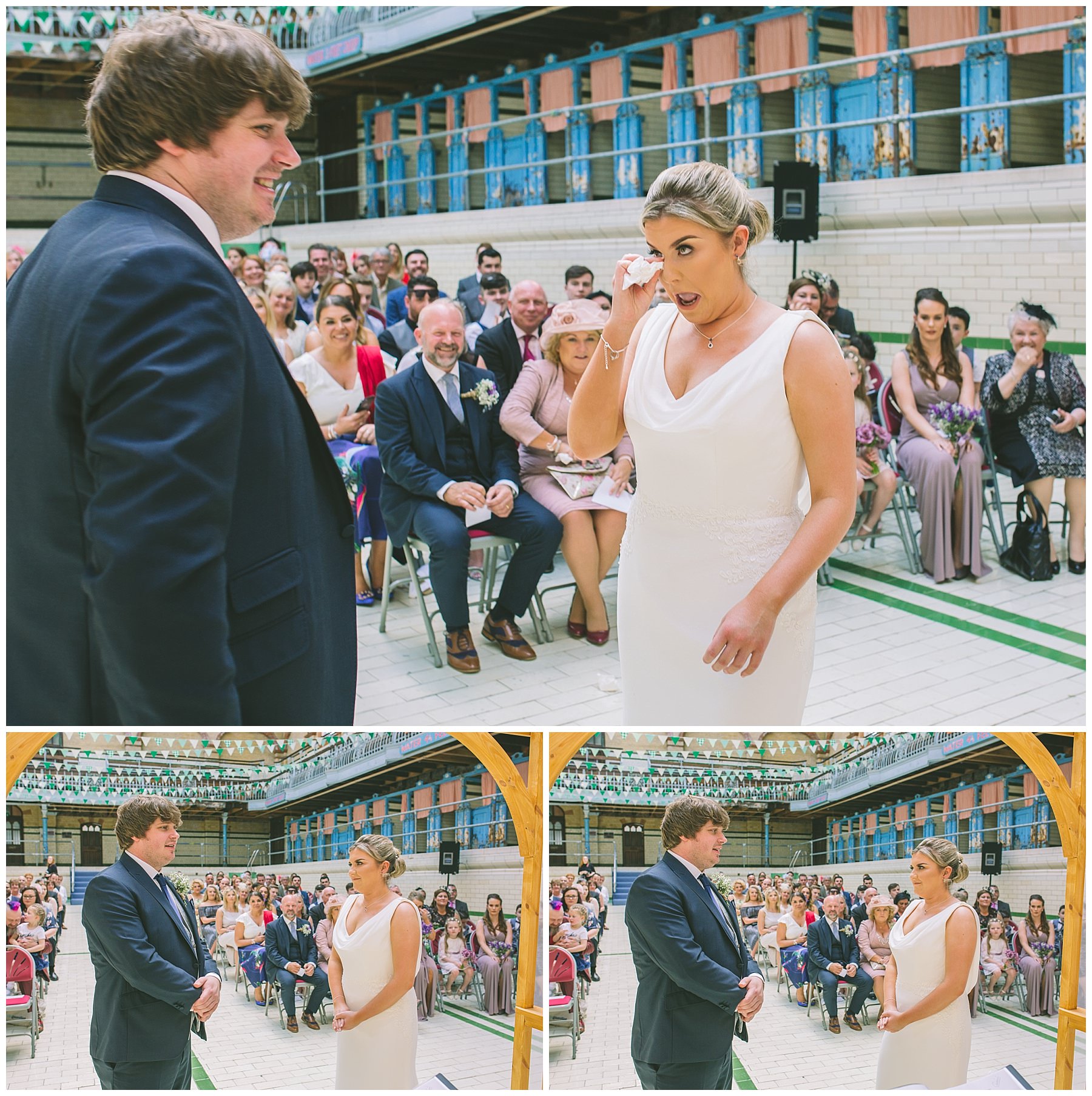 wedding ceremony in the pool at victoria baths