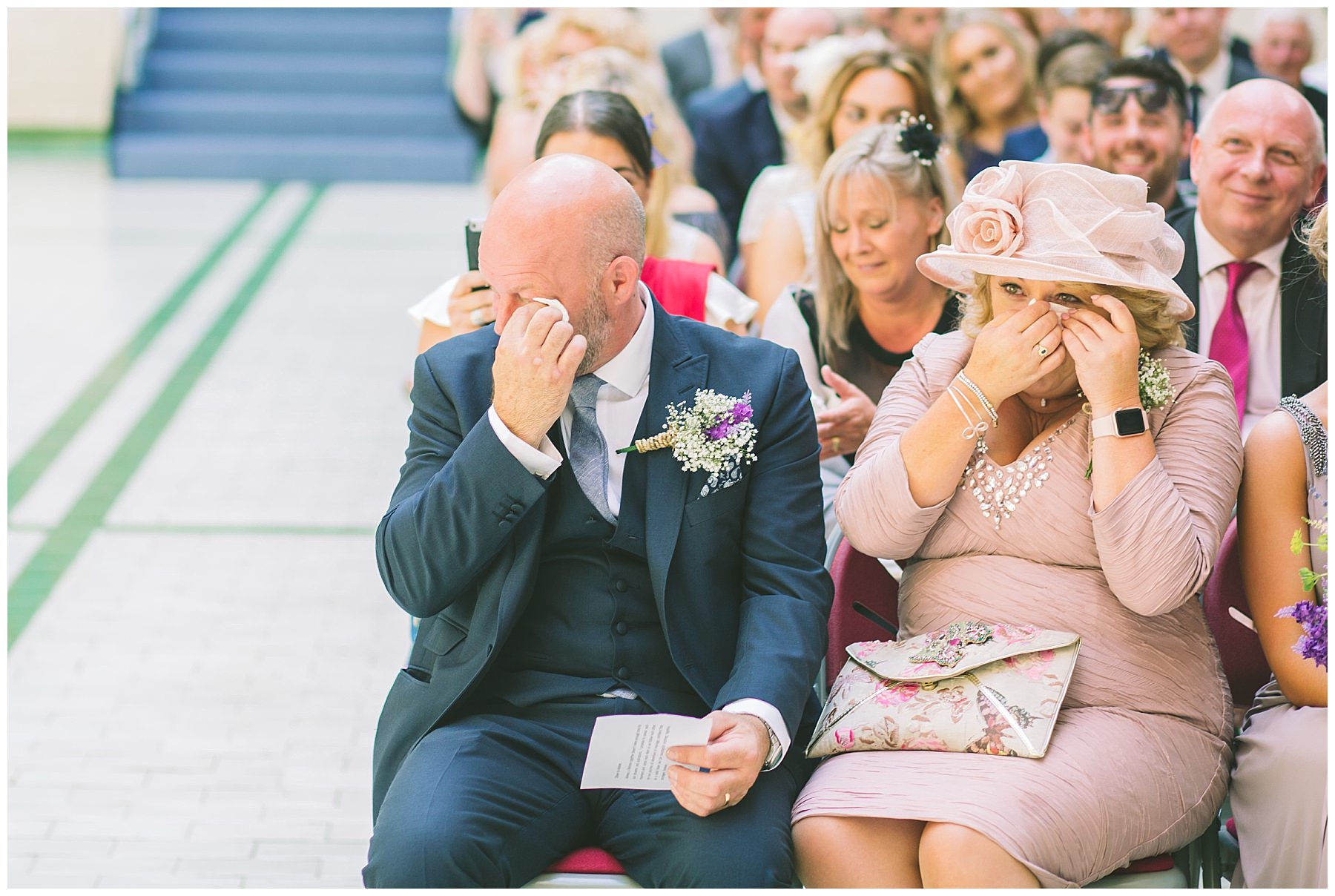 brides parents get emotional during wedding ceremony