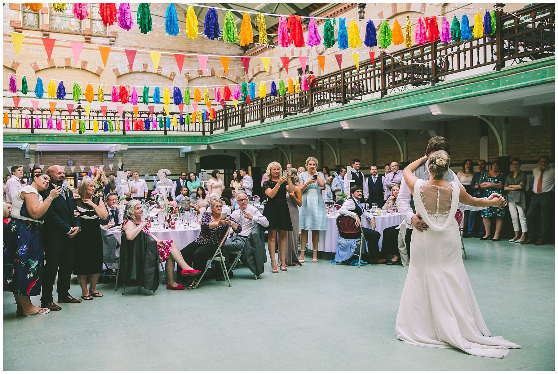 First dance at victoria baths surrounded by friends and family