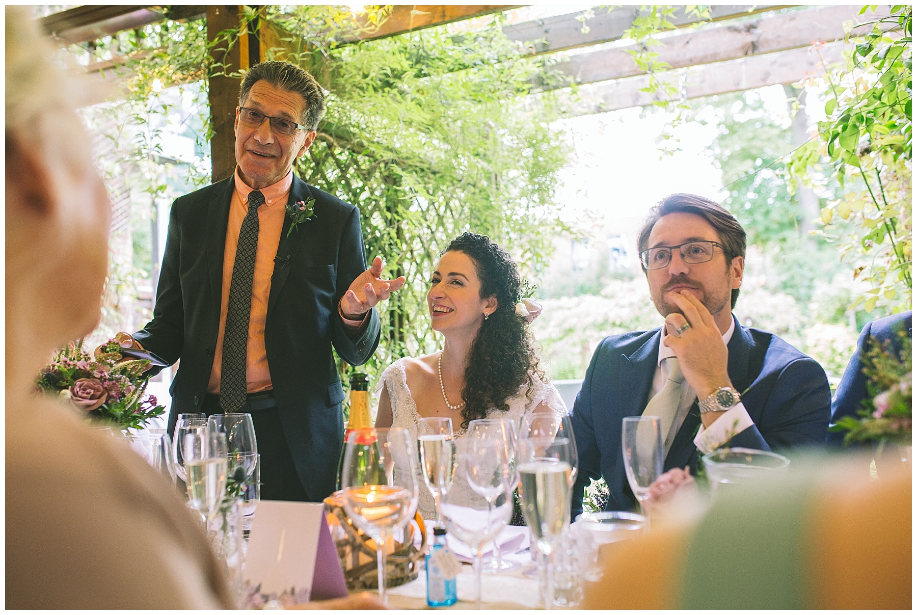 Father of the bride gives his speech at a Didsbury wedding