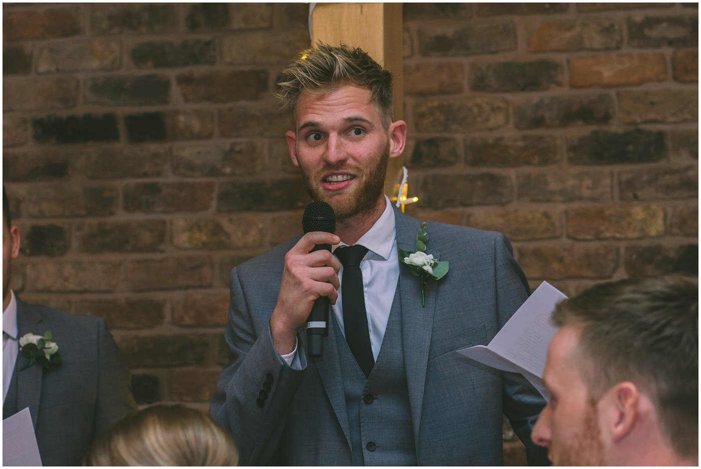 Best man delivers his speech at Pryors Hayes