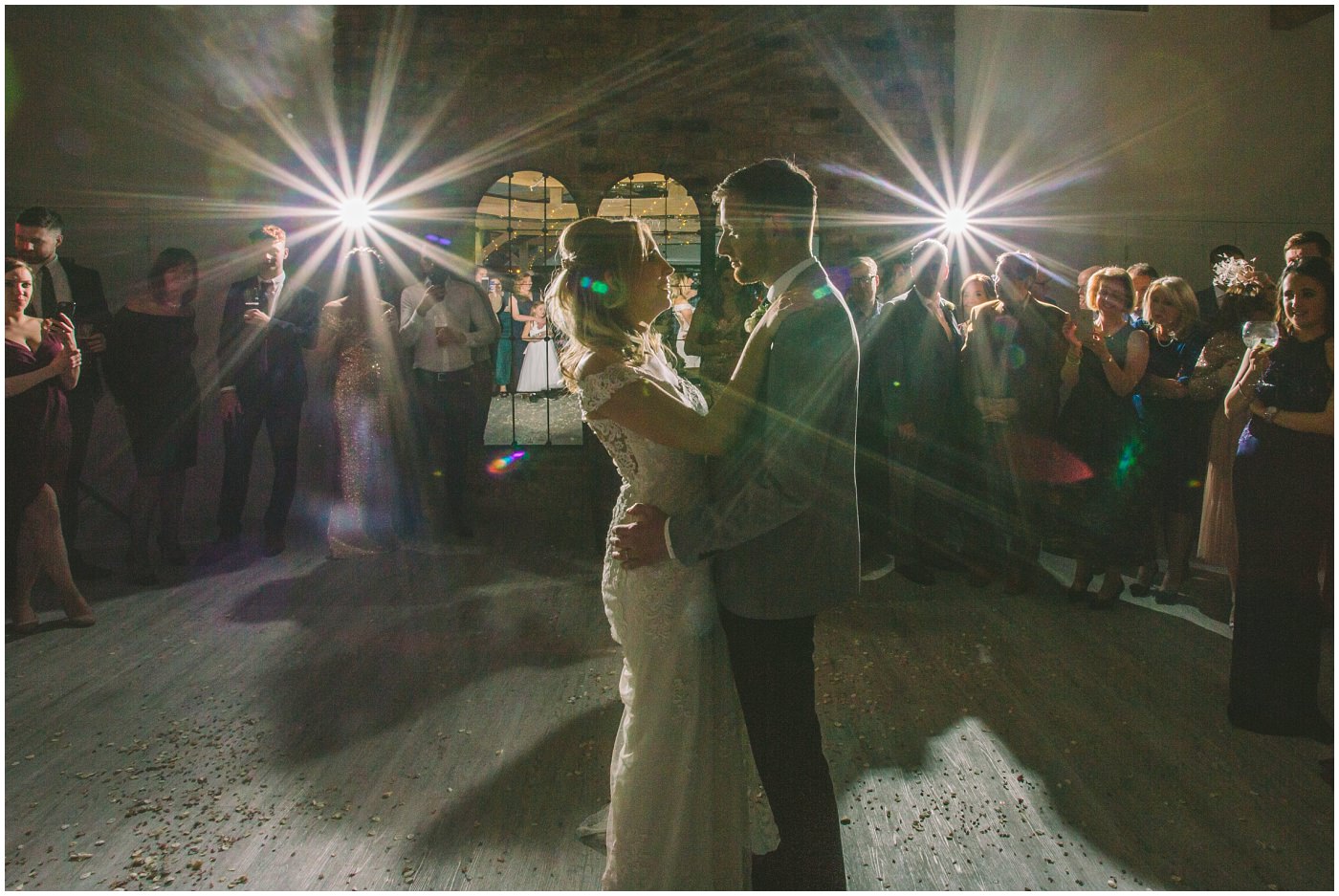 bride and groom take to the dance floor at Pryors Hayes for their first dance