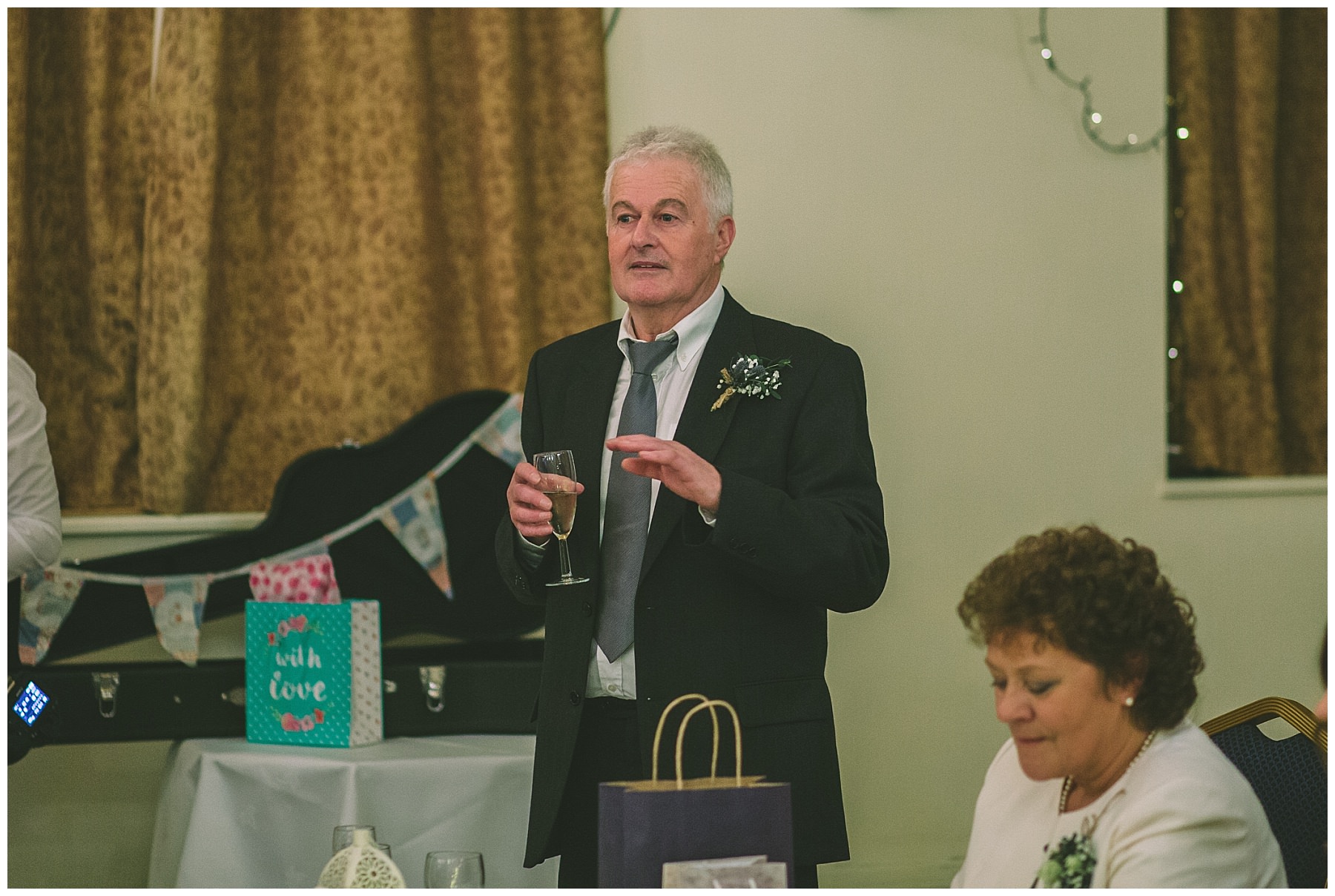 Father of the bride gives a speech at Ramsbottom Civic Hall