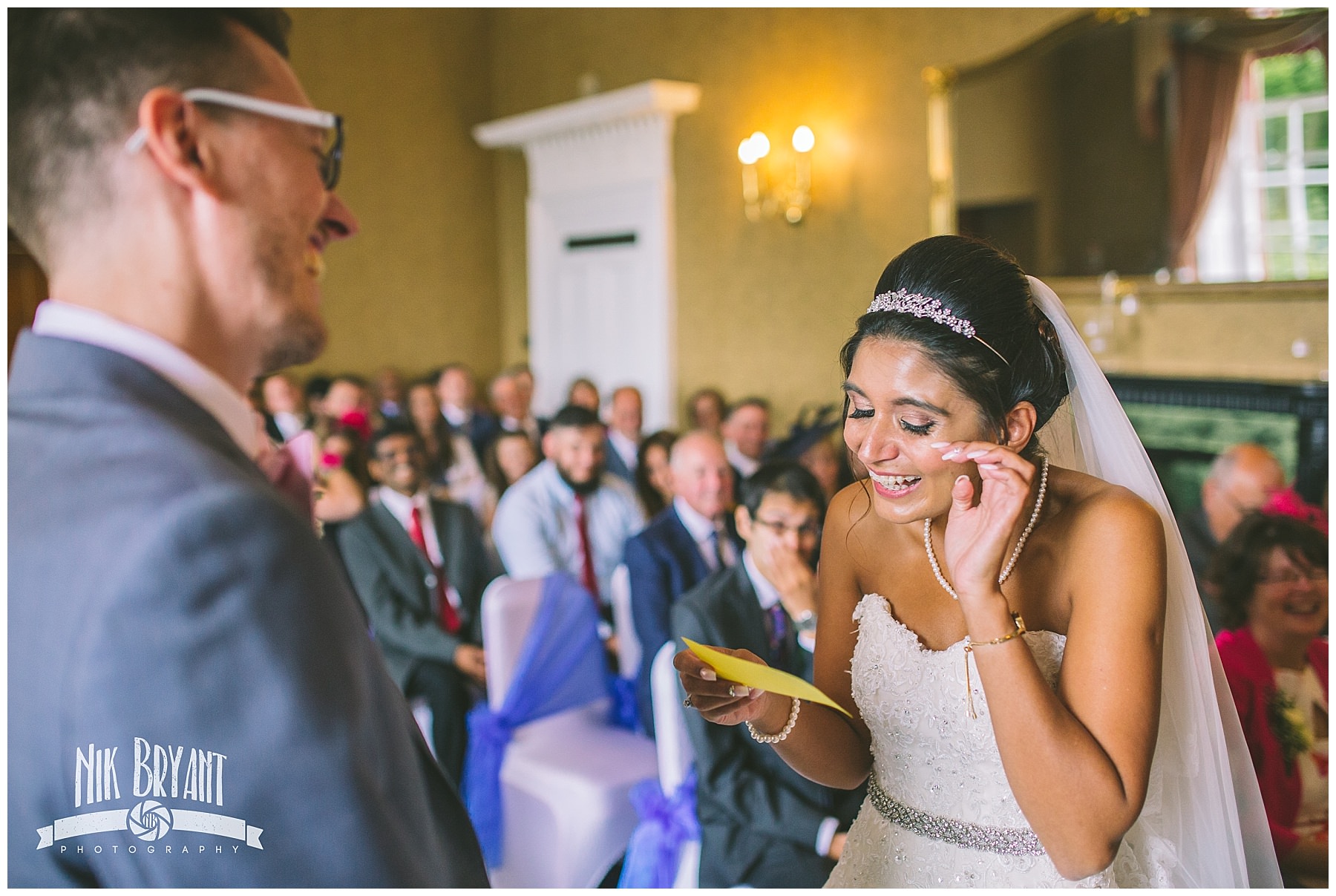Bride becomes emotional as she reads her vows