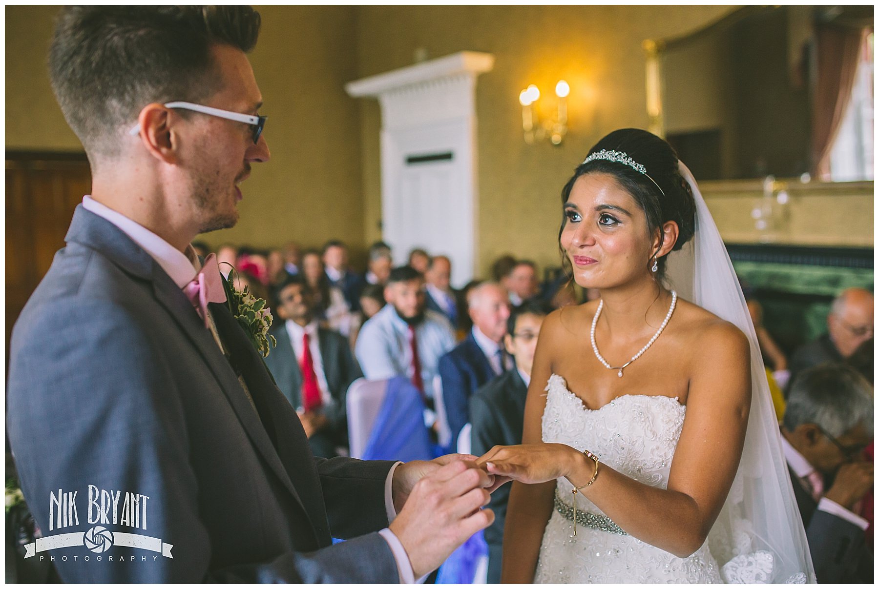 Ring exchange at shrigley hall wedding ceremony