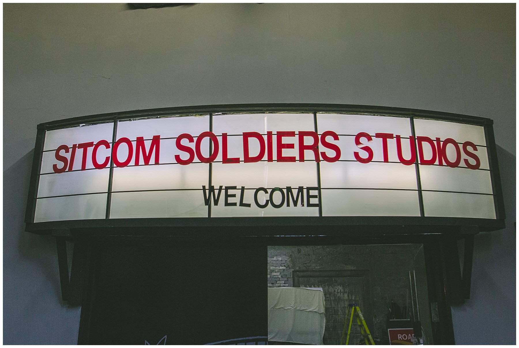 Welcome sign at sitcom soldiers