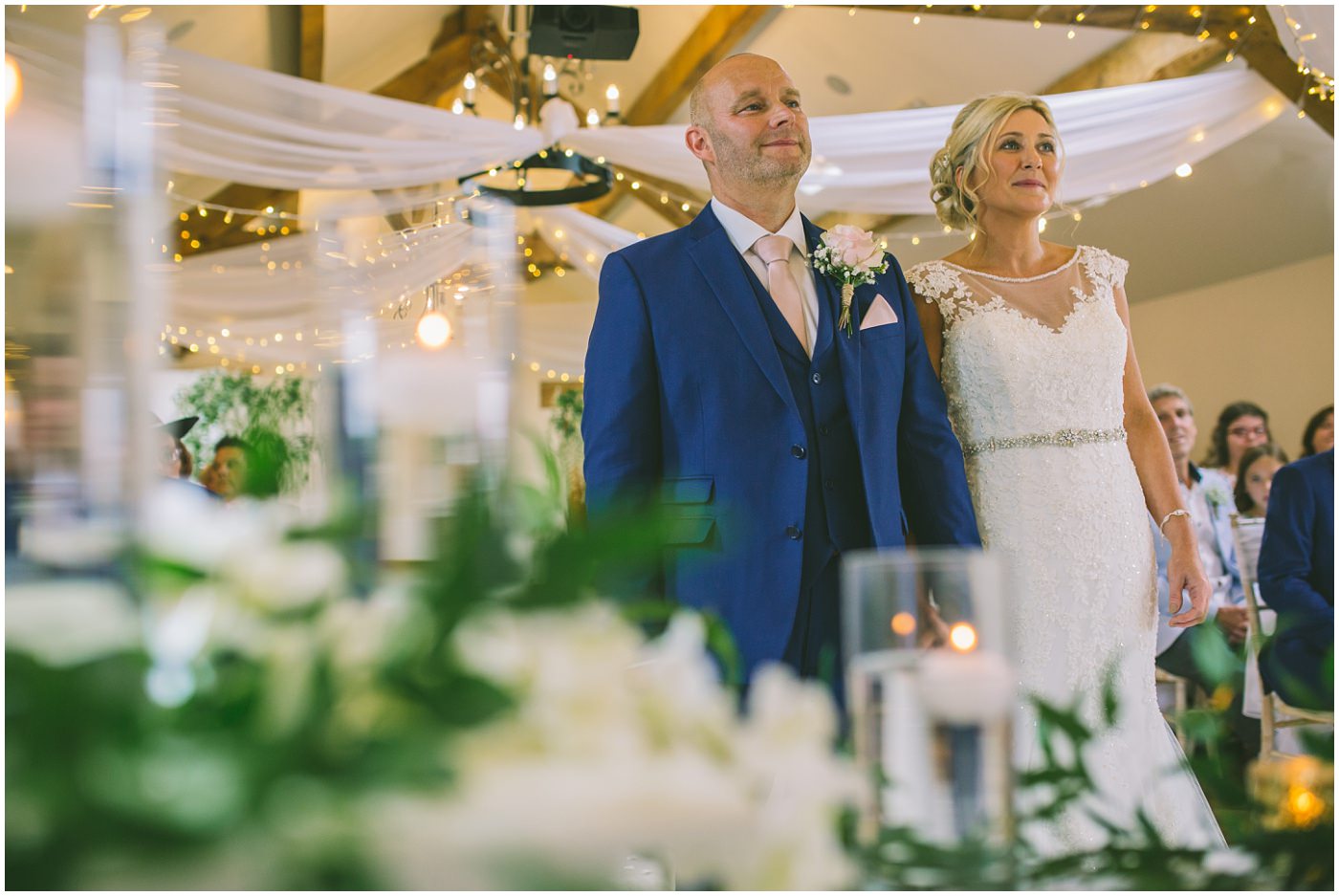 bride and groom during wedding ceremony at beeston manor