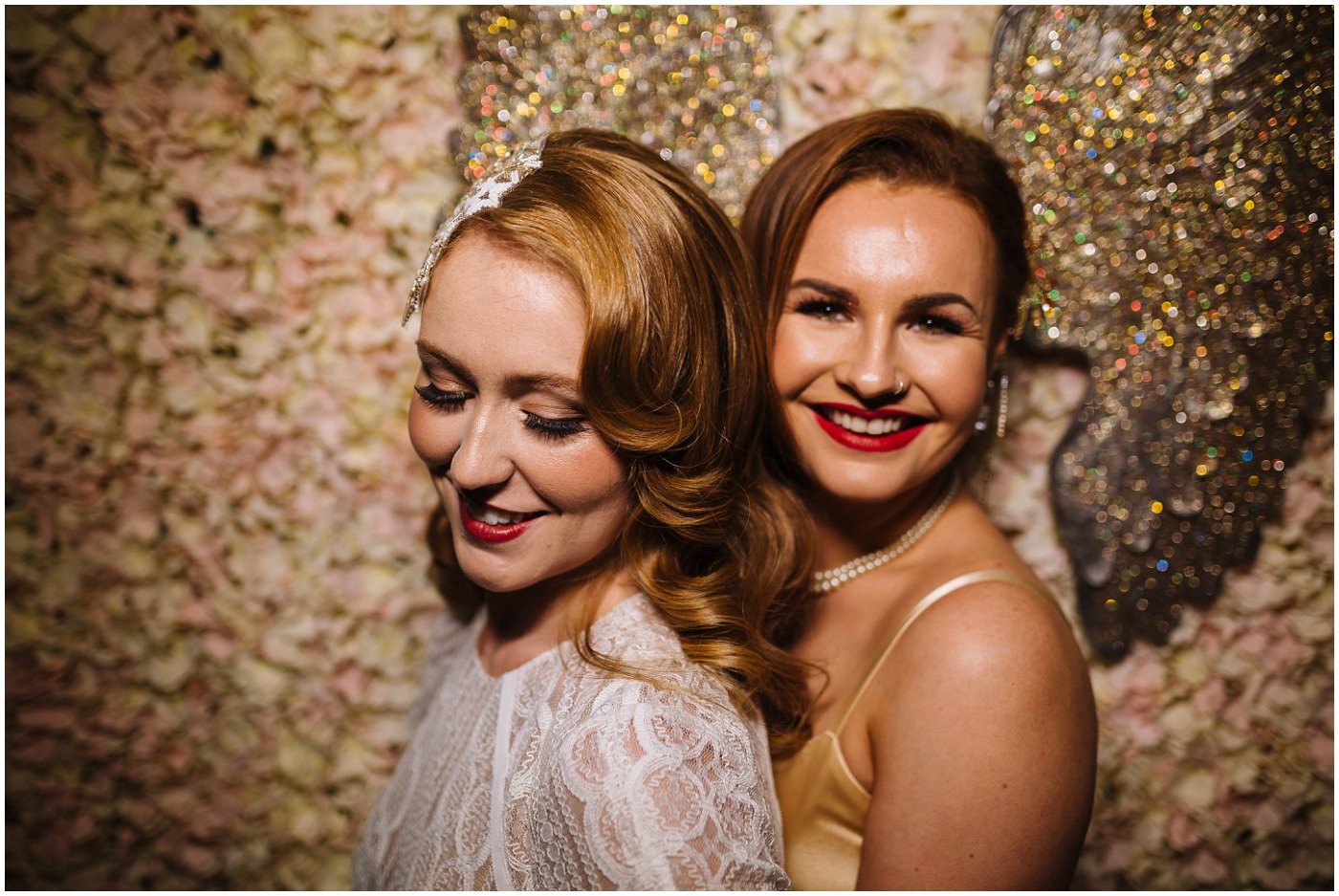 two brides during portraits of same sex liverpool wedding