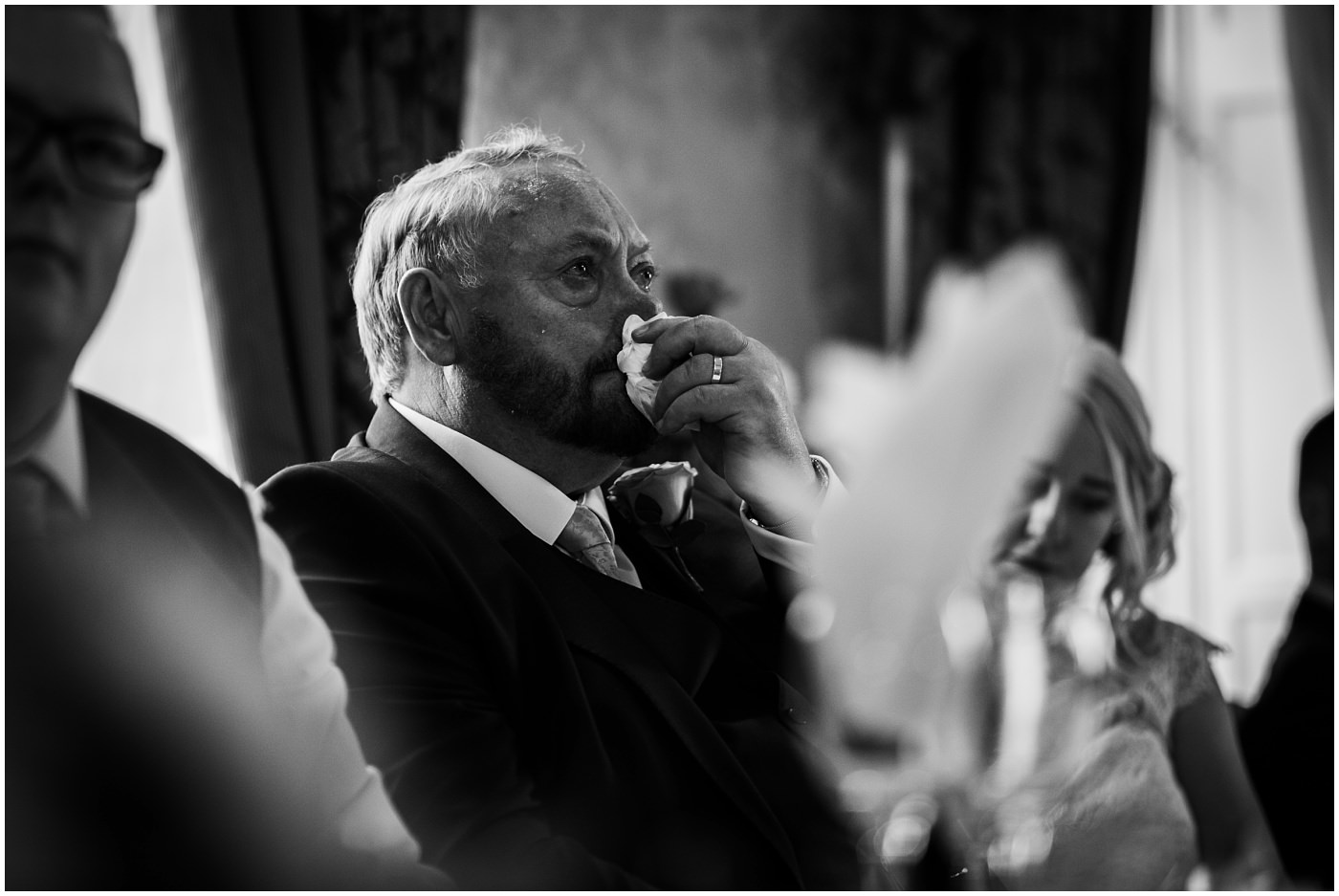 father of the groom cries at his sons speech