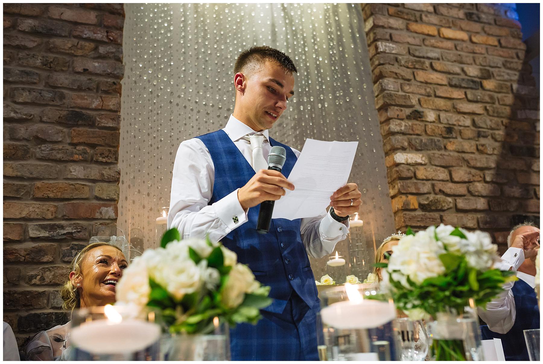 Groom delivers his speech at Bartle Hall