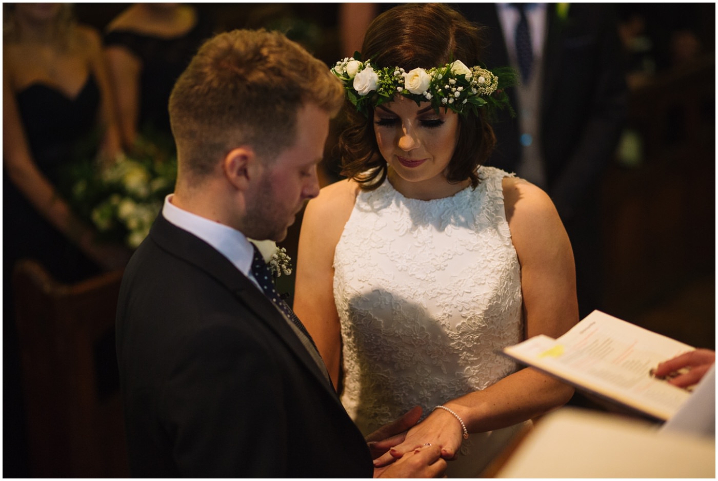 wedding rings exchanged during church service