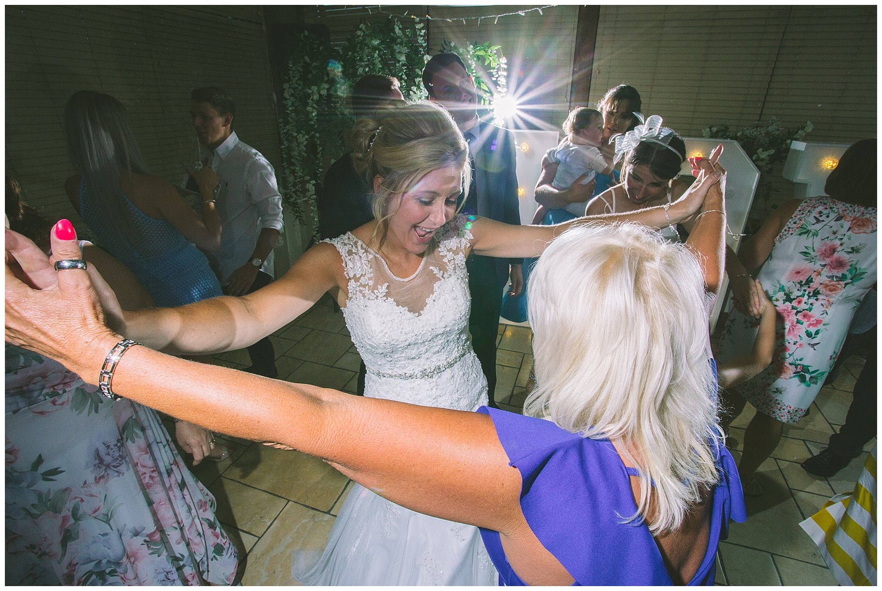 bride parties with friends at beeston manor