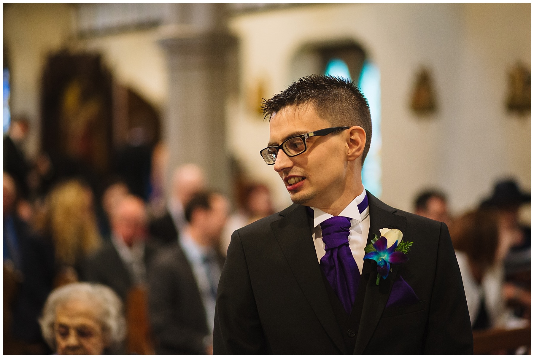 Groom waits nervously in church