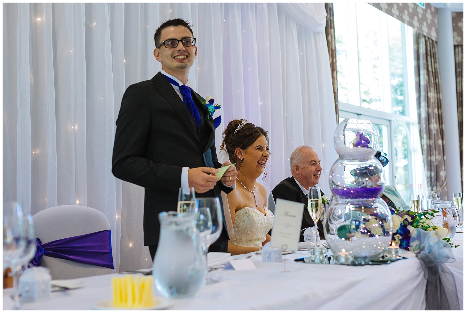 groom address guests during wedding speech