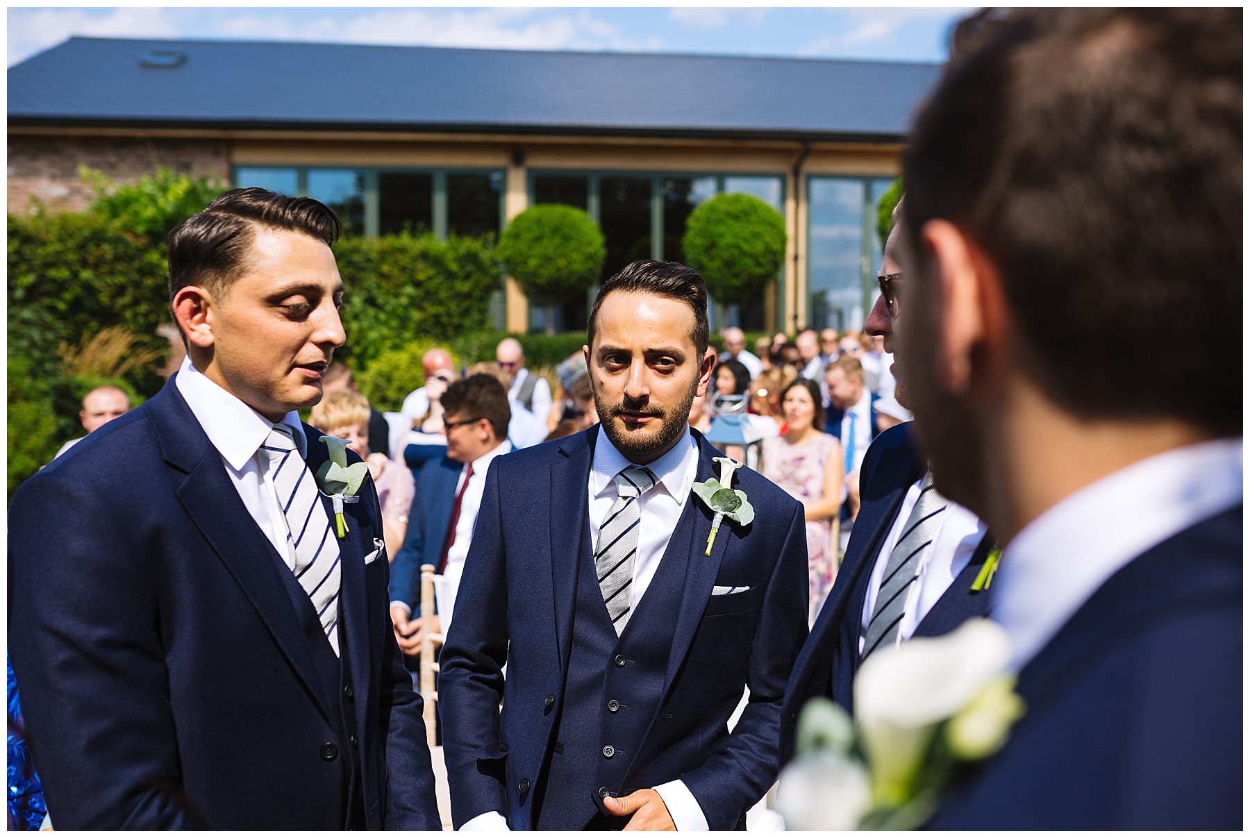 Groomsmen wait the ceremony at pryors hayes