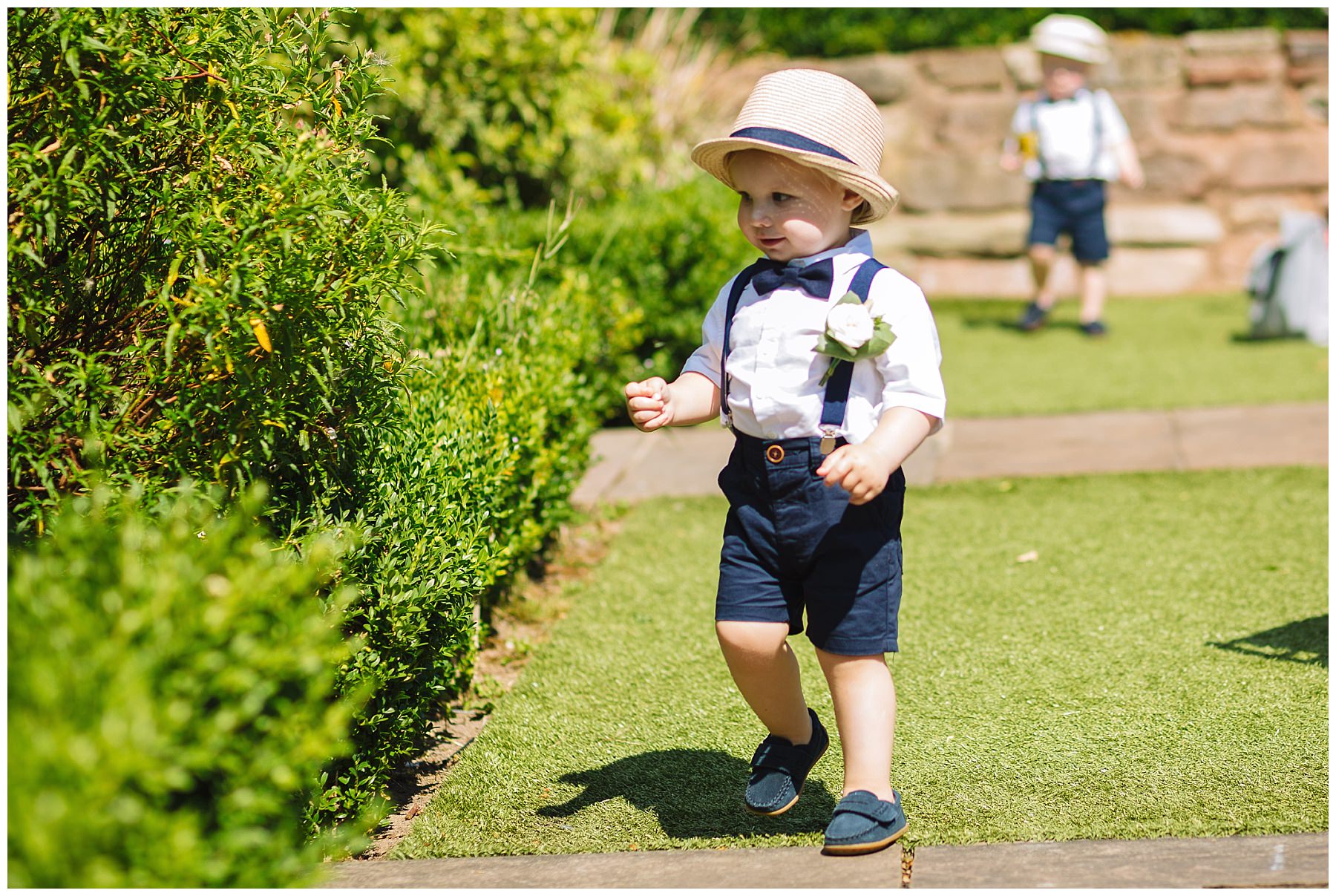 Children playing at outdoor wedding