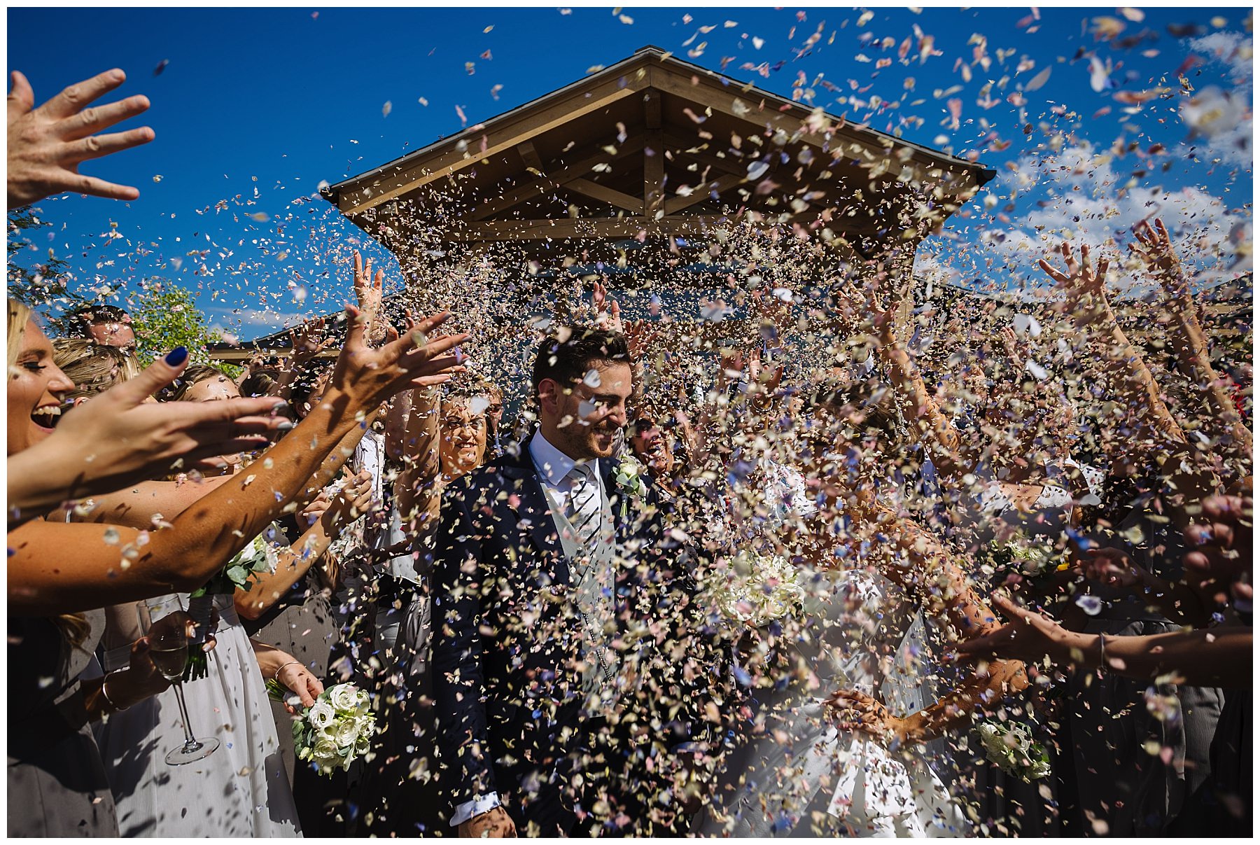 Epic confetti shot at pryors hayes