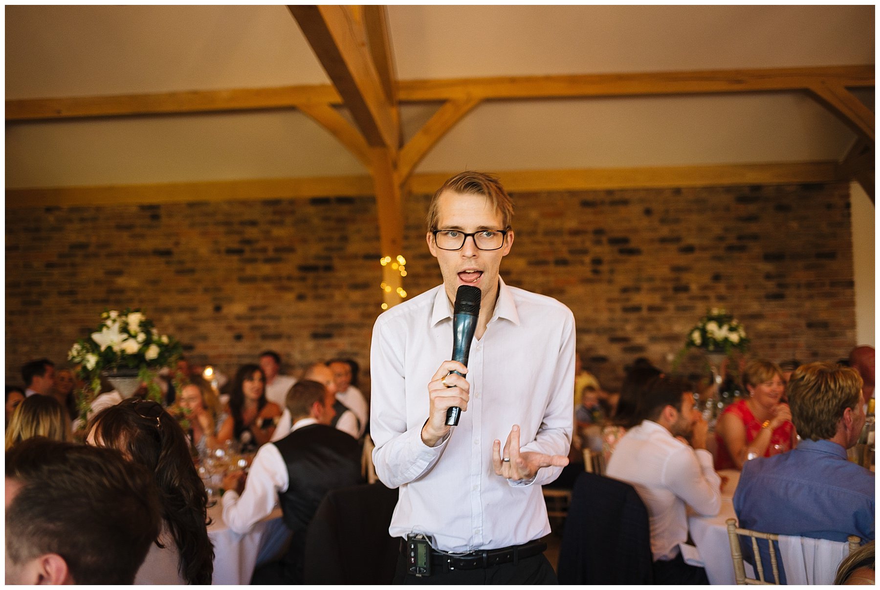 Singing waiters entertain wedding guests