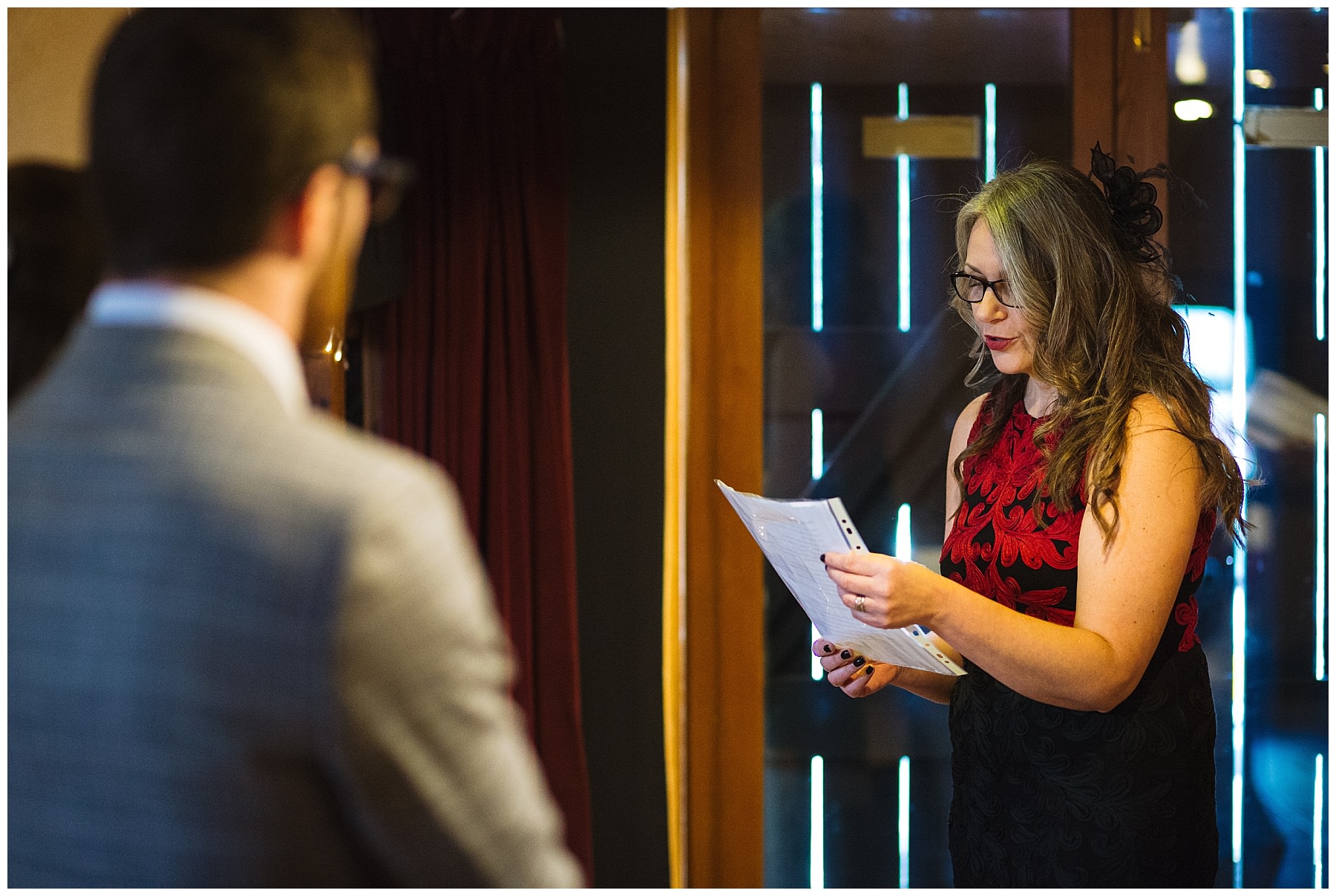 Mother of the bride doing a reading