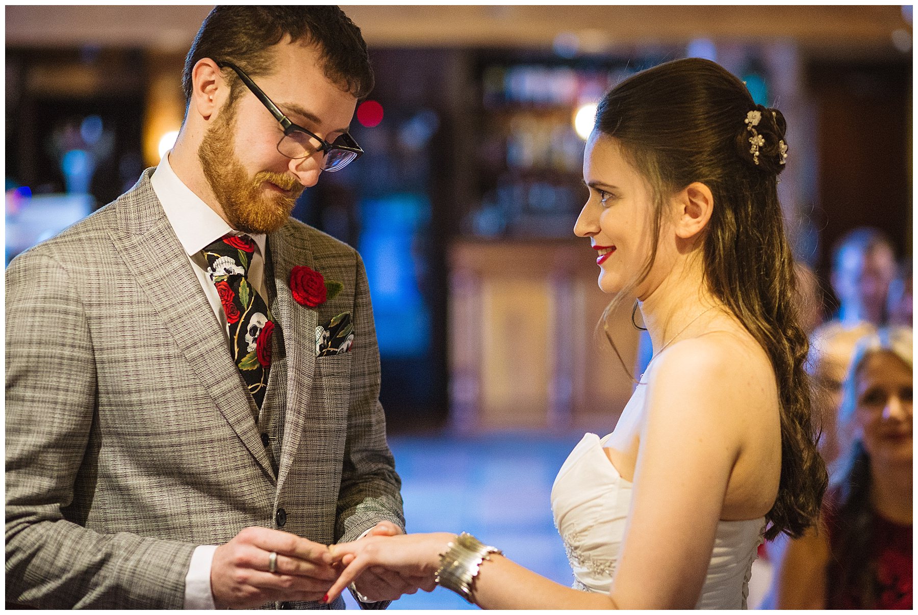 Wedding ring exchange at the hundred house hotel