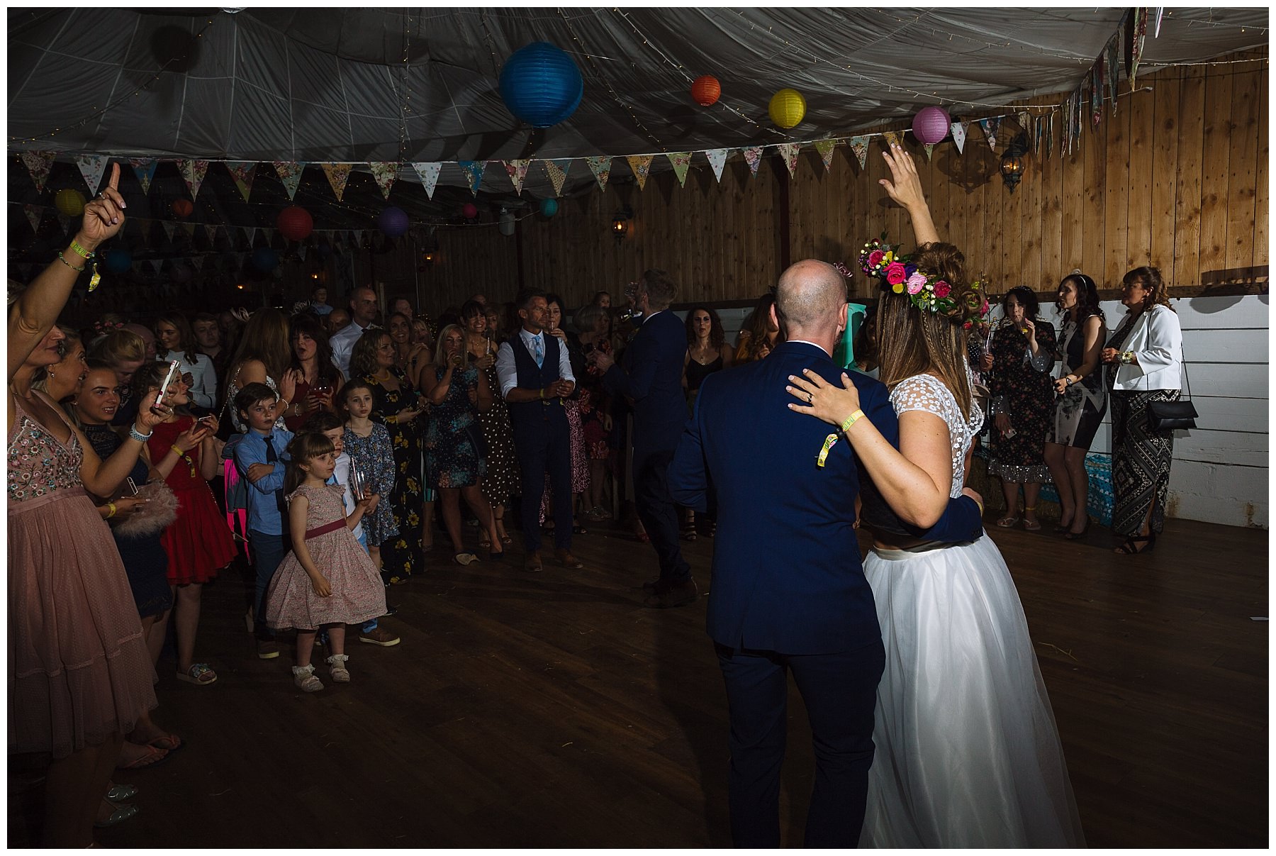 First dance at festival wedding at the wellbeing farm