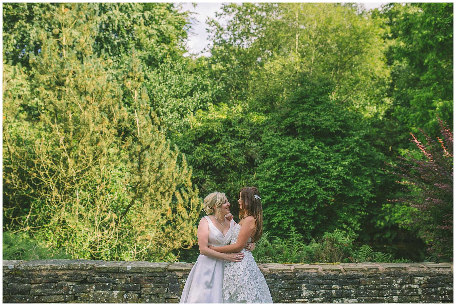 two brides at rivington barn same sex wedding