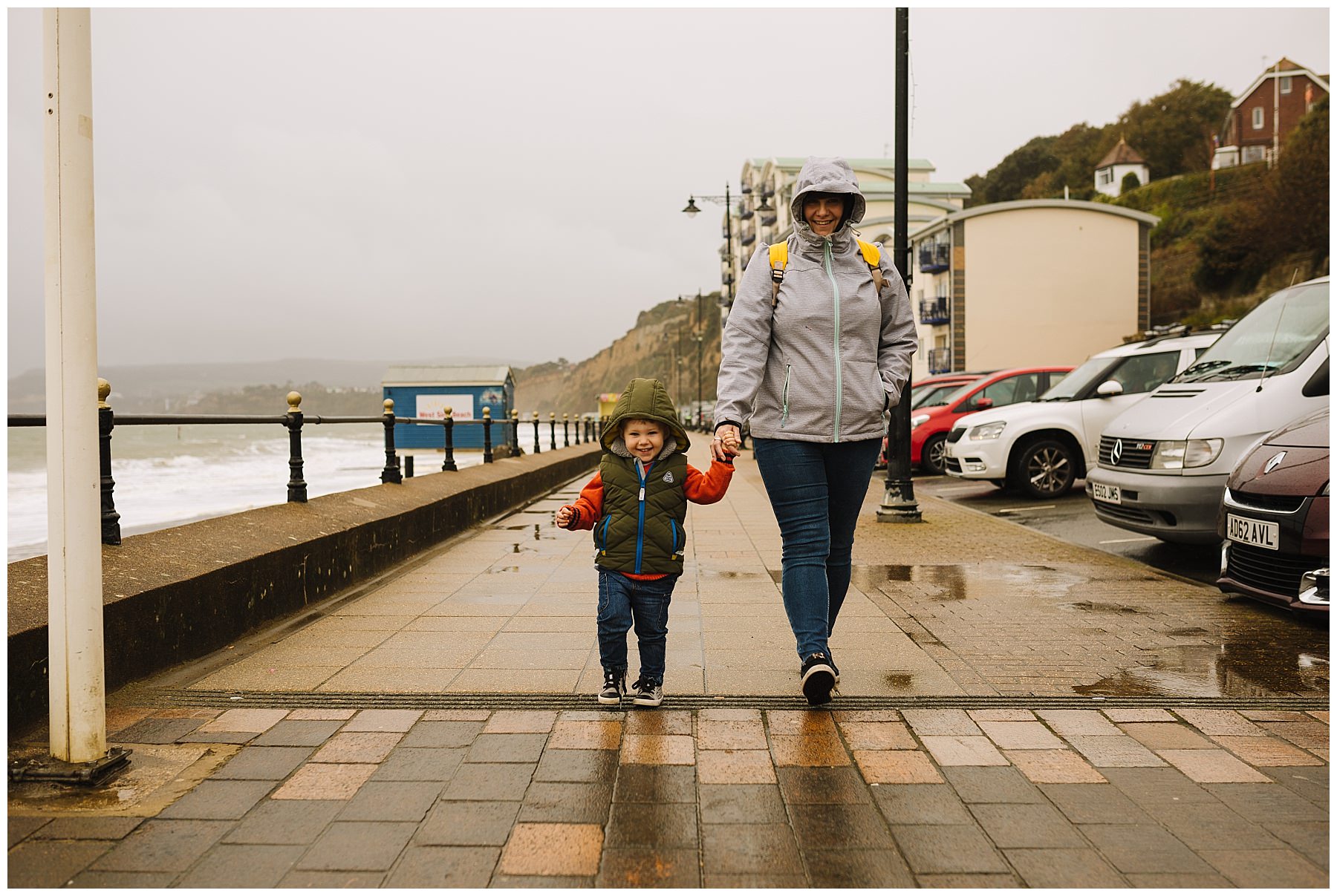 Rainy day family photography at Sandown on the Isle Of Wight