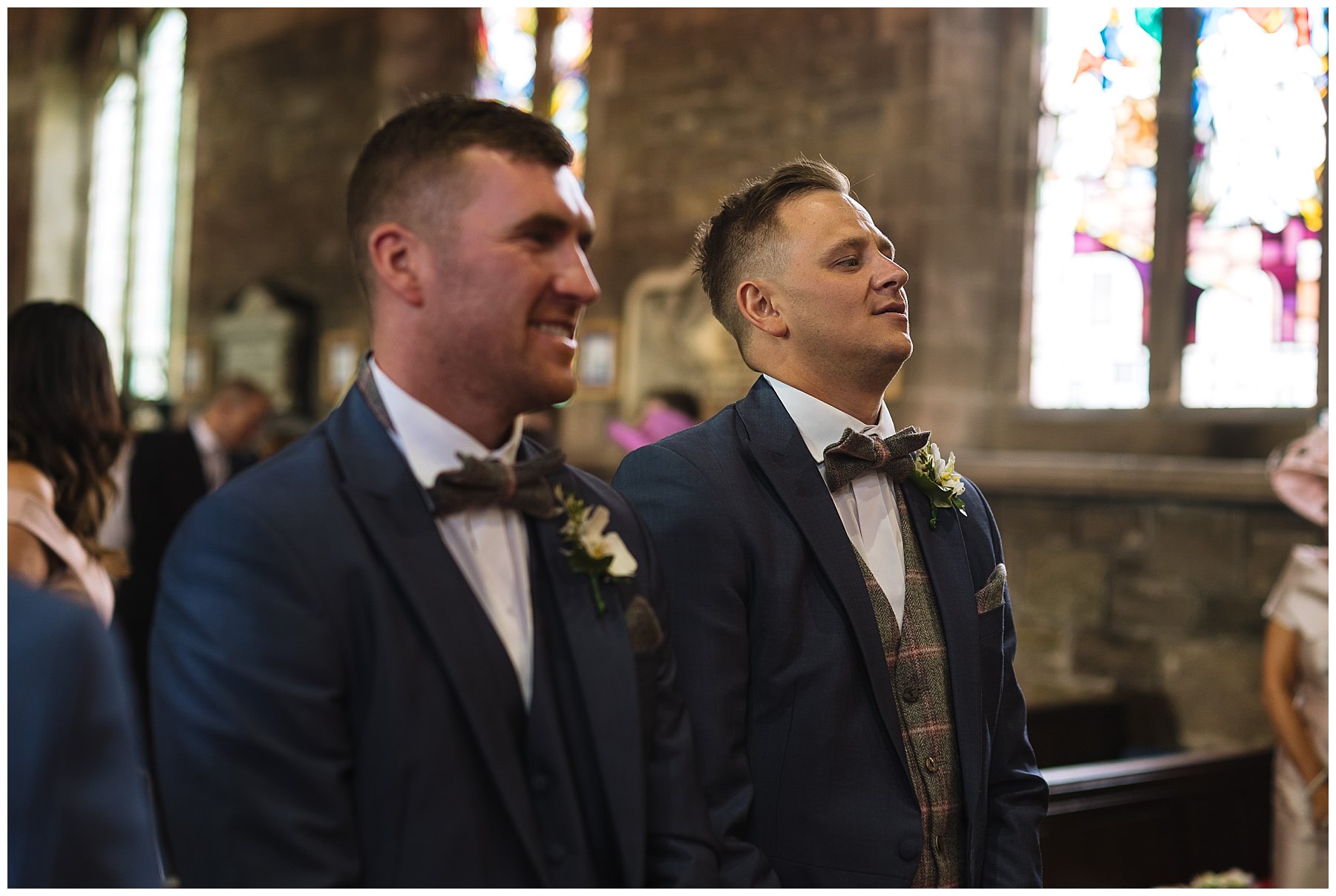 groom awaits bride nervously