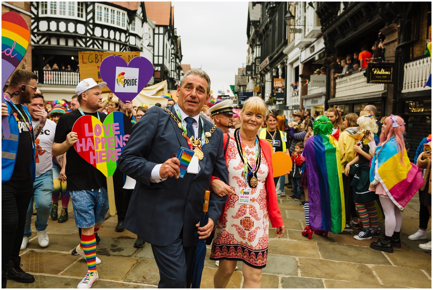 Mayor of Chester celebrates Pride 2019 and joins in the parade