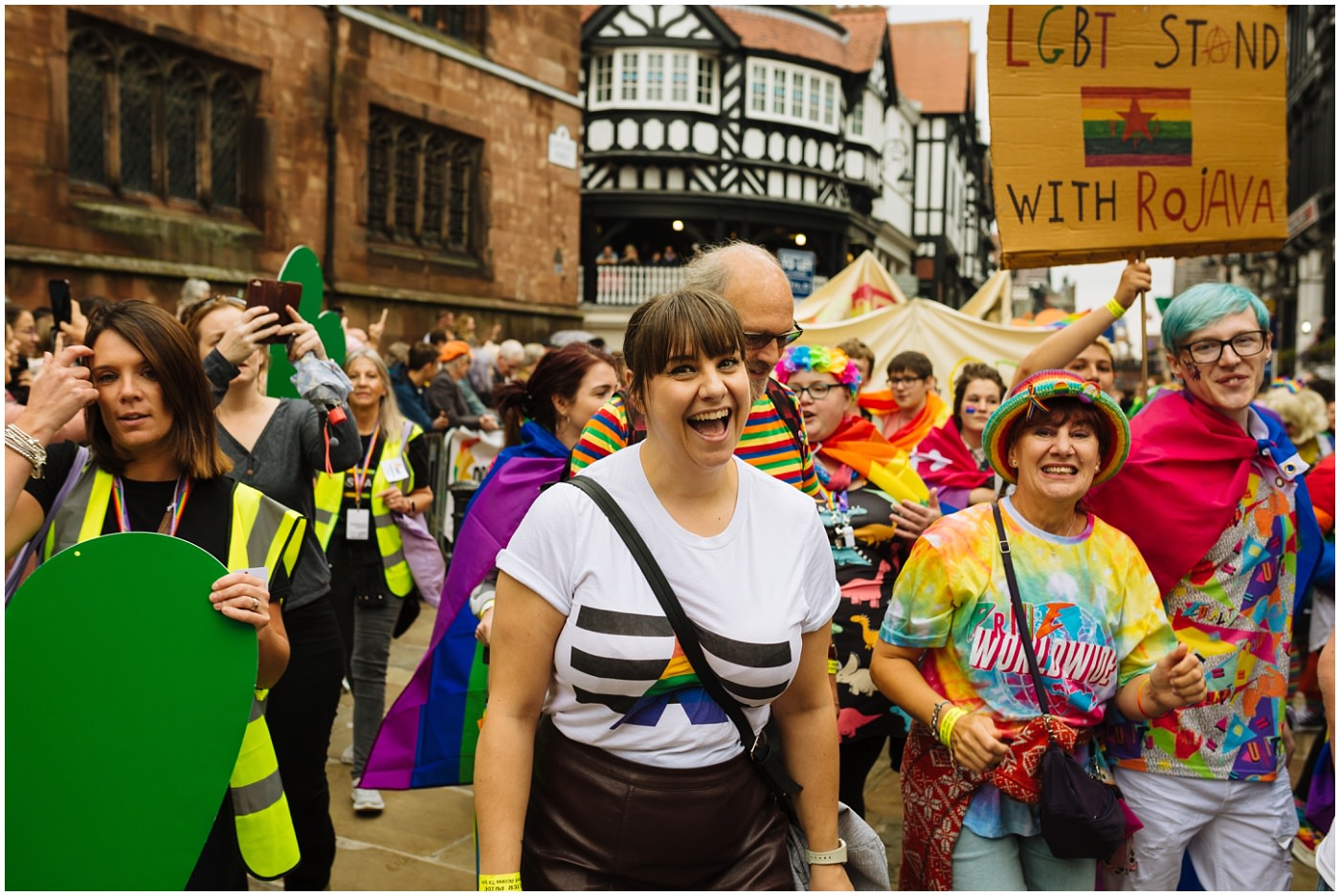 revellers during the 2019 pride parade in chester