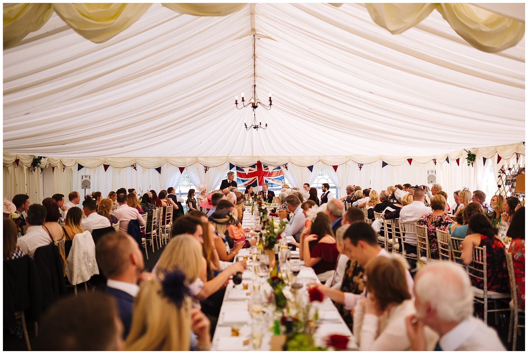 Wedding breakfast in the Marquee at Hilltop House