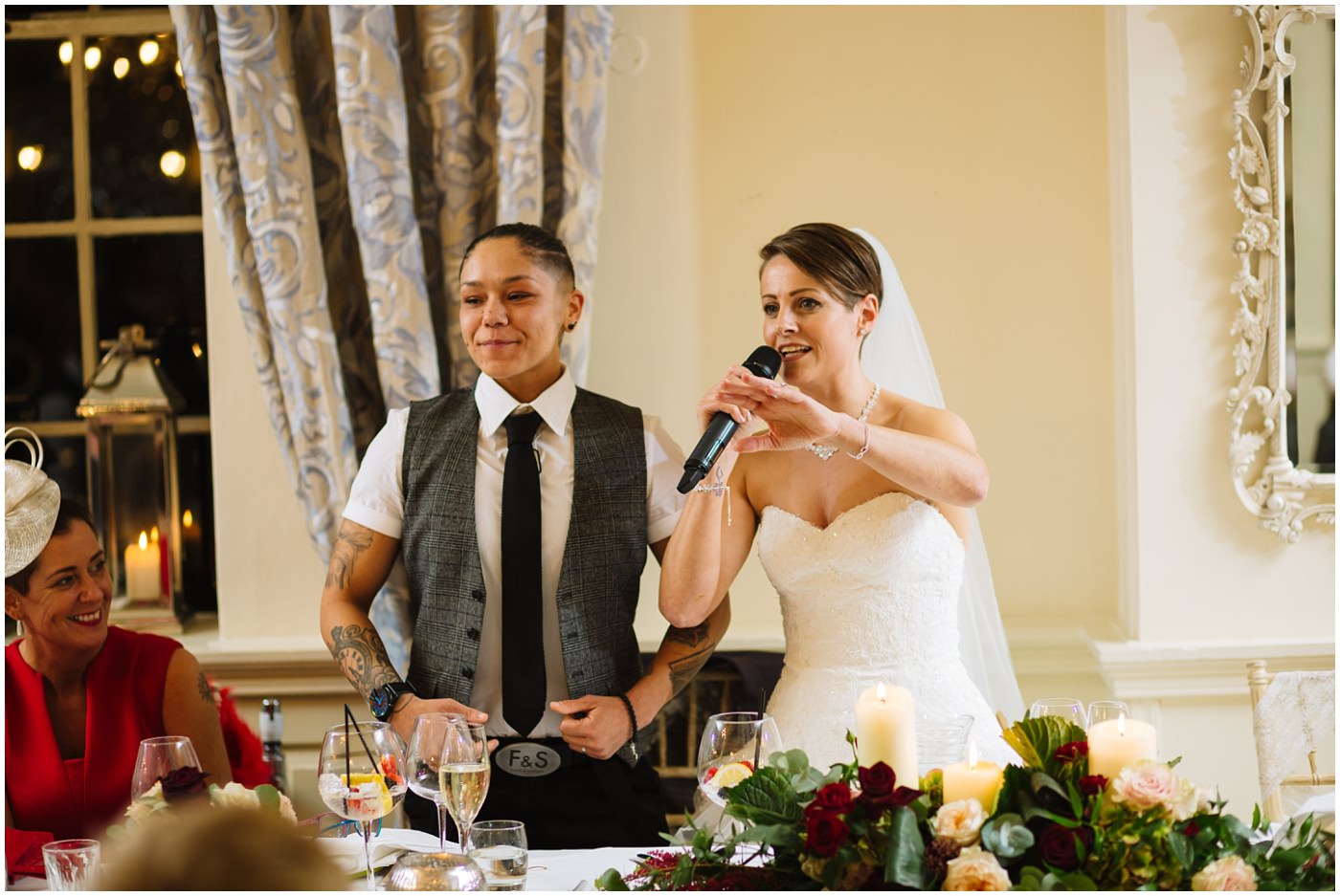 Brides speak and say thank you to family and guests