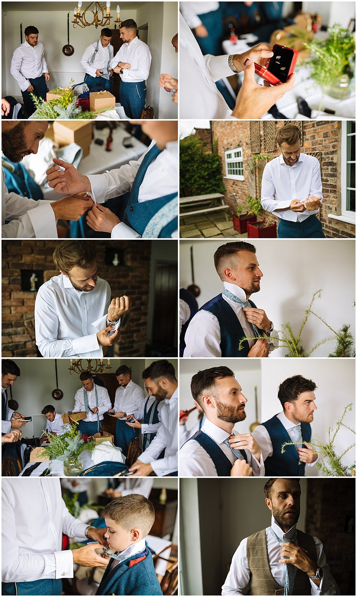 Groom and Groomsmen Getting ready at Stock Farm
