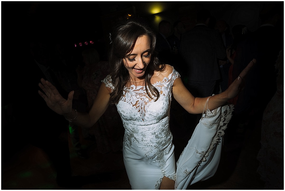bride on the dancefloor at arley hall wedding