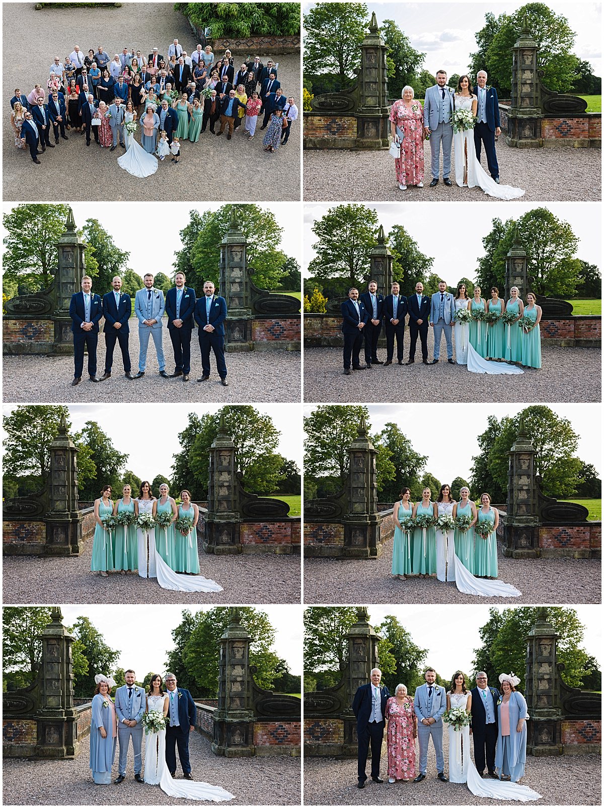 formal wedding photos at arley hall and gardens