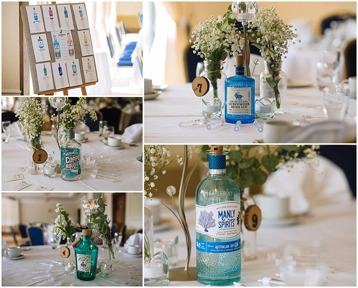 gin bottle wedding decor inspiration