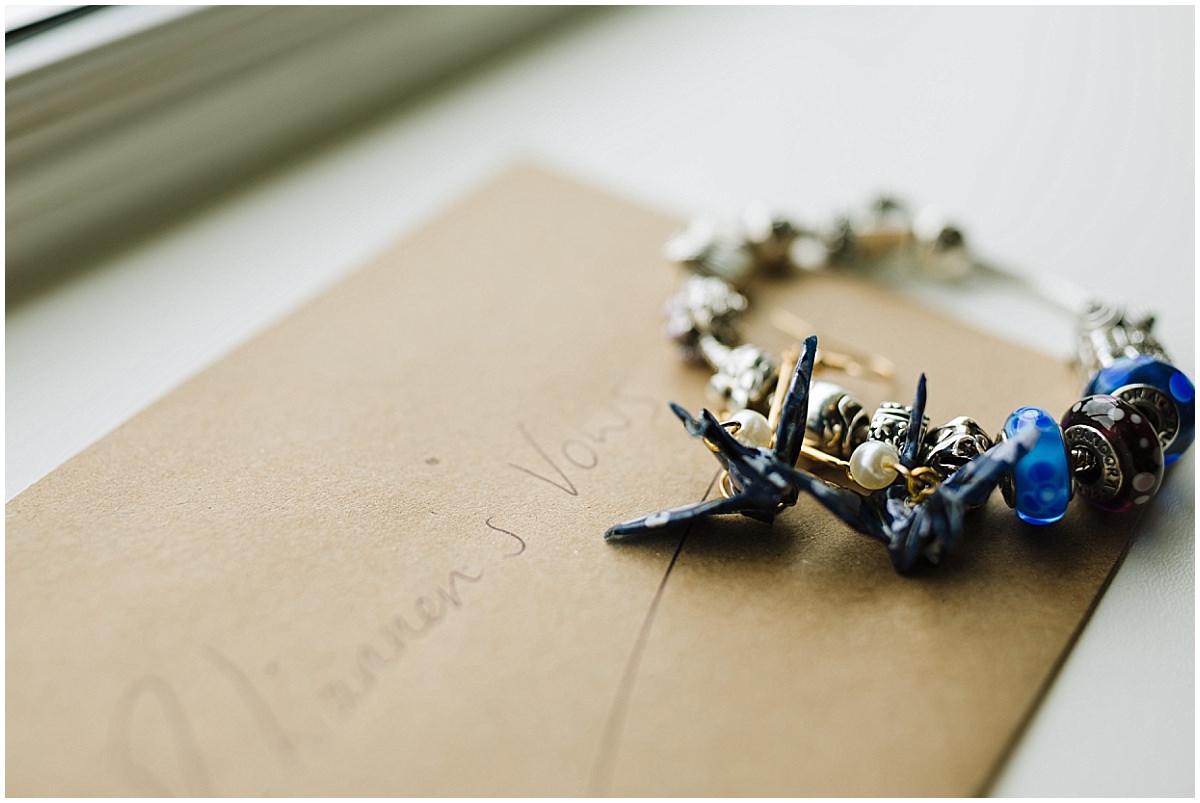 bridal jewelry and hand written vows